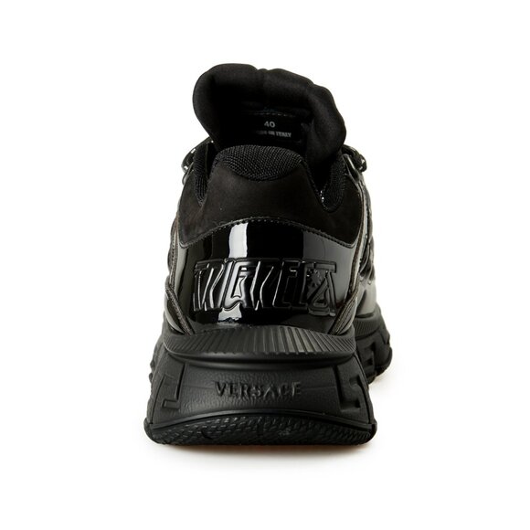Versace Men's "Trigreca" Black Leather & Fabric Logo Sneakers Shoes US 8 IT 41 - Picture 3 of 8